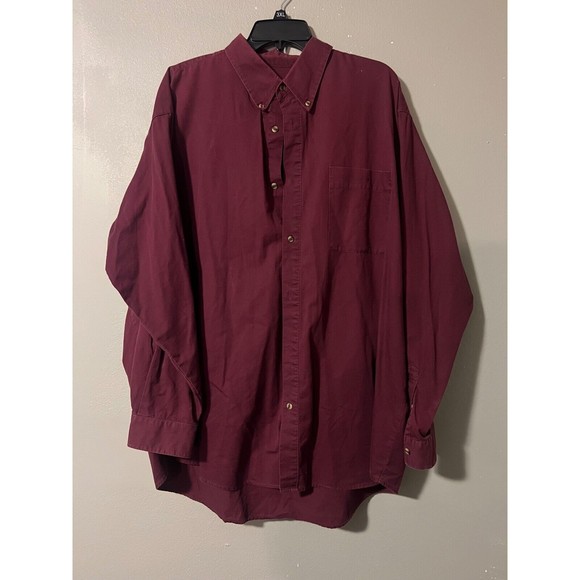 Bugle Boy Original BBC Long Sleeve Mens Oxford Button Down‎ Shirt 2XLT Wine - Picture 1 of 5